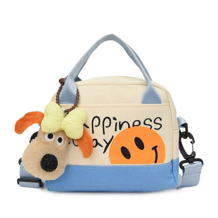 Wholesale Cute smiling face backpack for travel and commuting, hand-held canvas bag