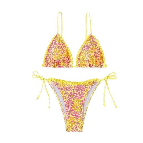 Wholesale Split swimsuit female sexy suspender tie three-point bikini swimsuit female