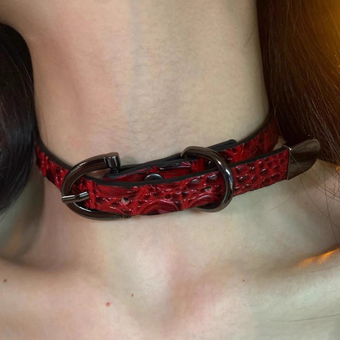 Wholesale Crocodile Belt Buckle Collar Female Niche  Neck Chain