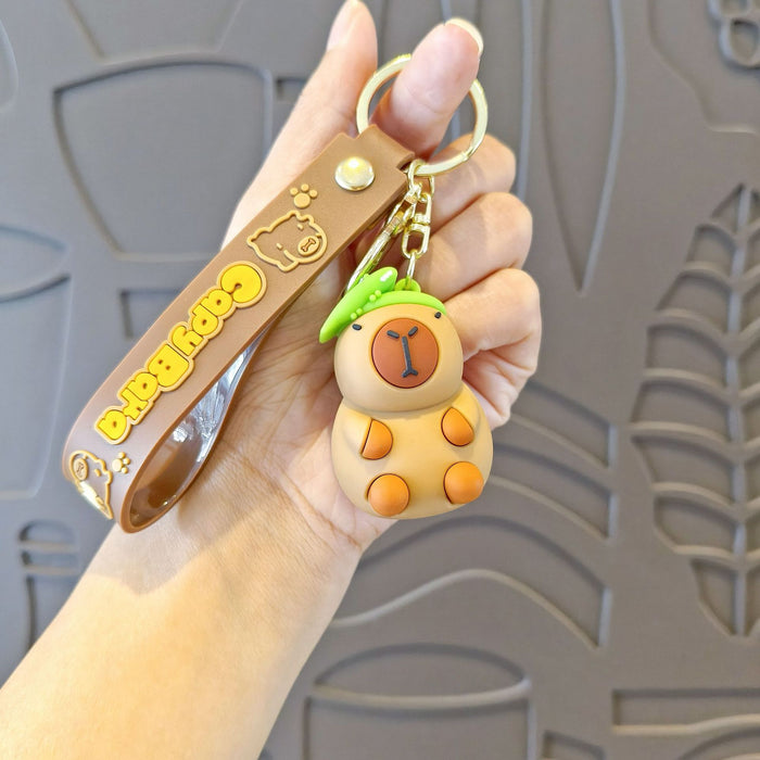 Wholesale Keychain Cute Capybara Schoolbag Pendant Car Key Chain Children' s Doll Machine Small Gift
