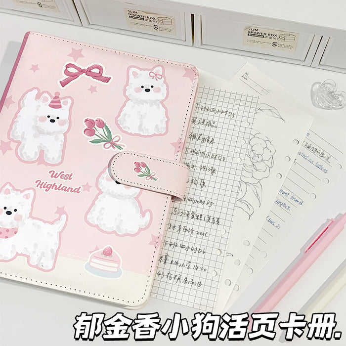 Wholesale 5pcs Tulip Puppy Card Book Removable Loose-leaf Storage Book Small Card Collection Book