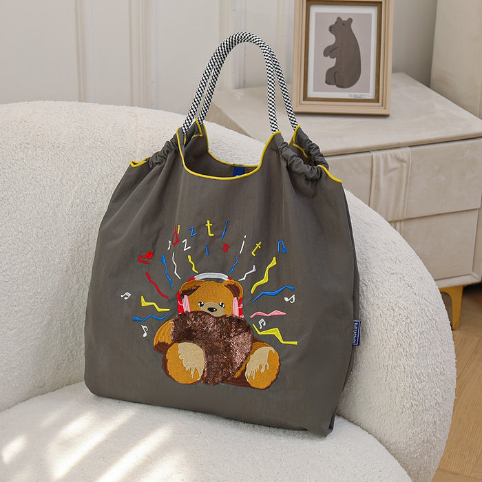 Wholesale Canvas bag embroidery shopping bag tote bag large capacity bag women' s handbag crossbody bag