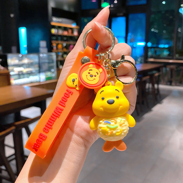 Wholesale  bag pendant car key chain doll machine push keychain