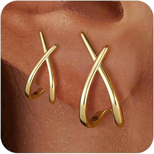 Wholesale Single item gold minimalist earrings, cross fashion earrings, daily accessories