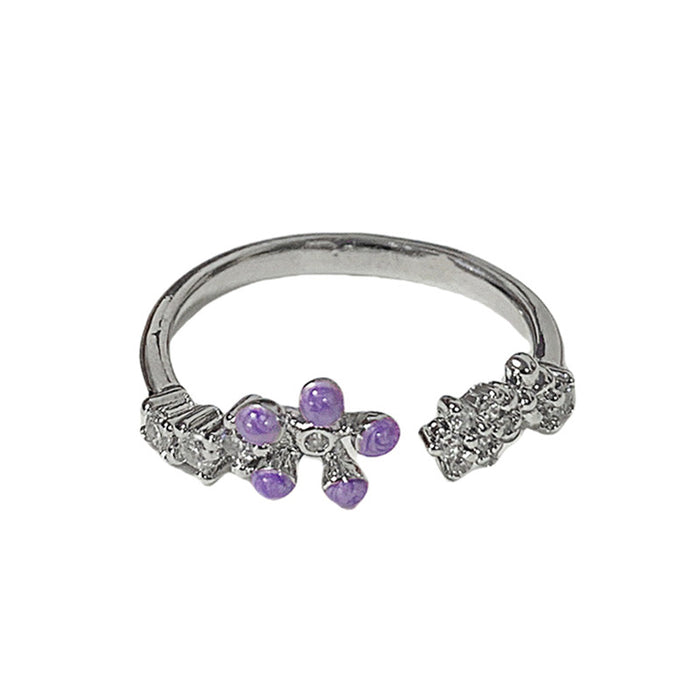Wholesale Simple geometric flower ring, niche design, versatile ring bracelet