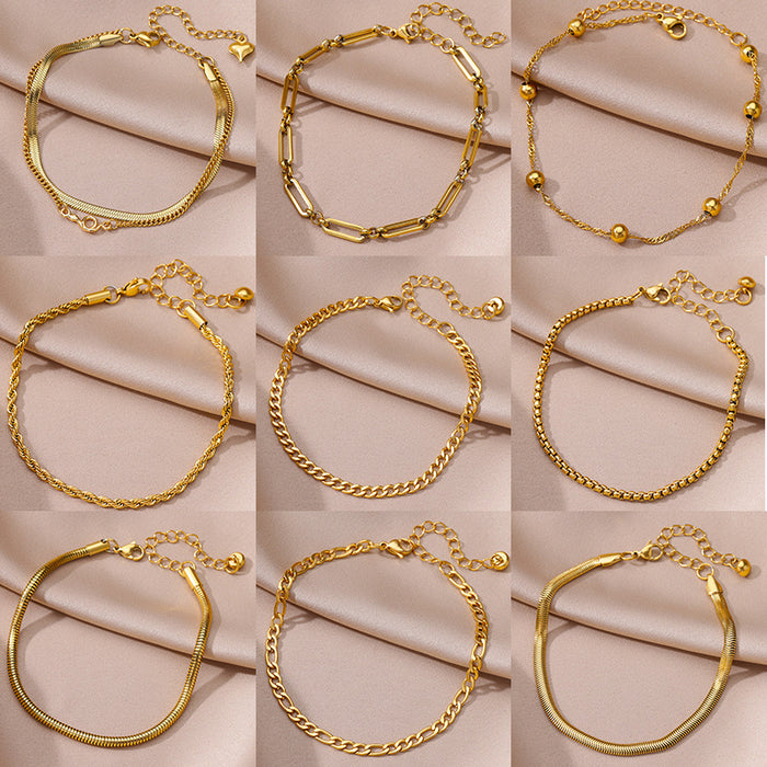 Wholesale Stainless Steel Anklet Geometric Figaro Chain Jewelry Accessory