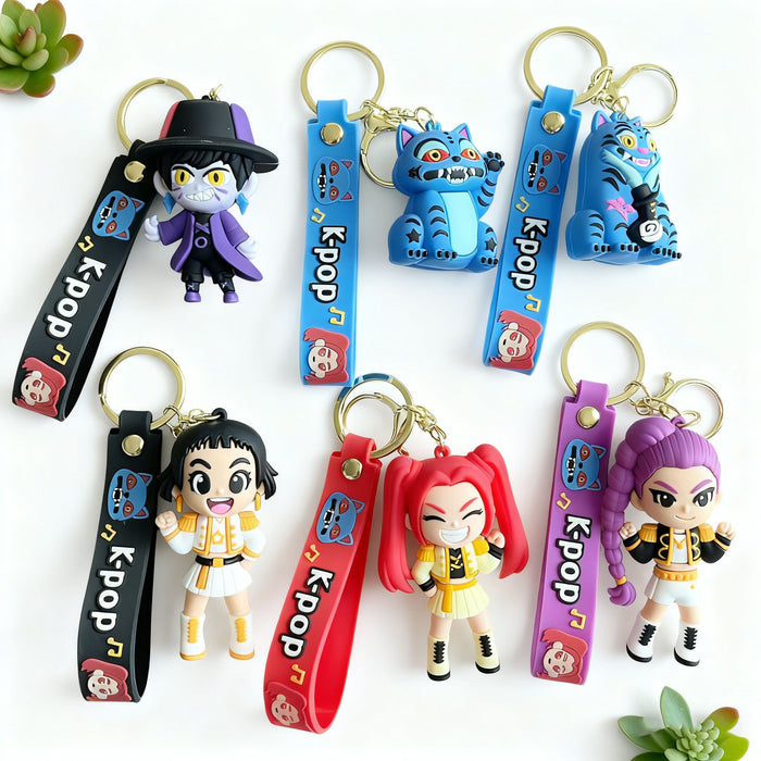 Wholesale KPOP Cute Cartoon Character Silicone Keychains