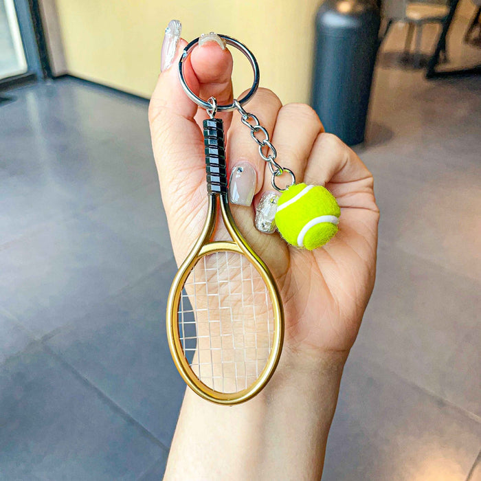 Wholesale Simulated tennis keychain pendant, sports event souvenir, tennis keychain gift