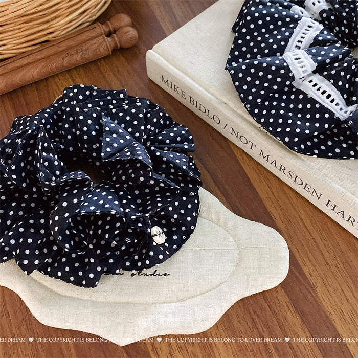 Wholesale Textured Black and White Multi-Layer Scrunchie Fashion Hair Tie Hair Accessory