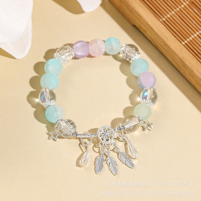 Wholesale Frosted Gradient Glass Beaded Bracelet for Women