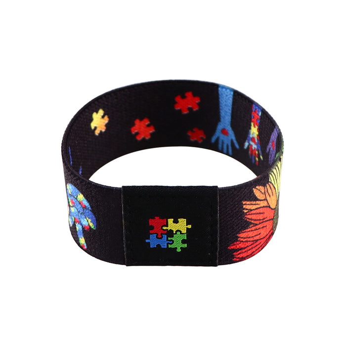 Wholesale 10pcs Colorful English Letters Rainbow Bracelet Washable Elastic Bracelet