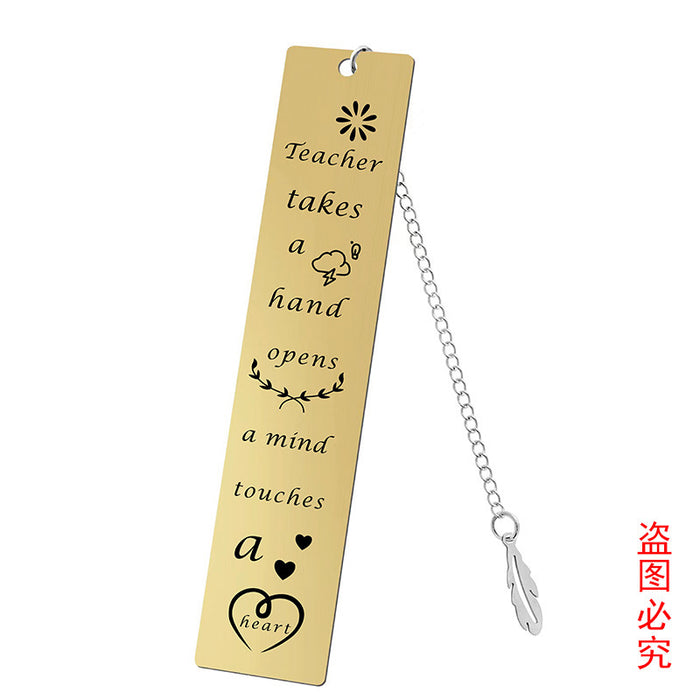 Wholesale Stainless Steel Teacher's Day Bookmark JDC-BM-GangG001