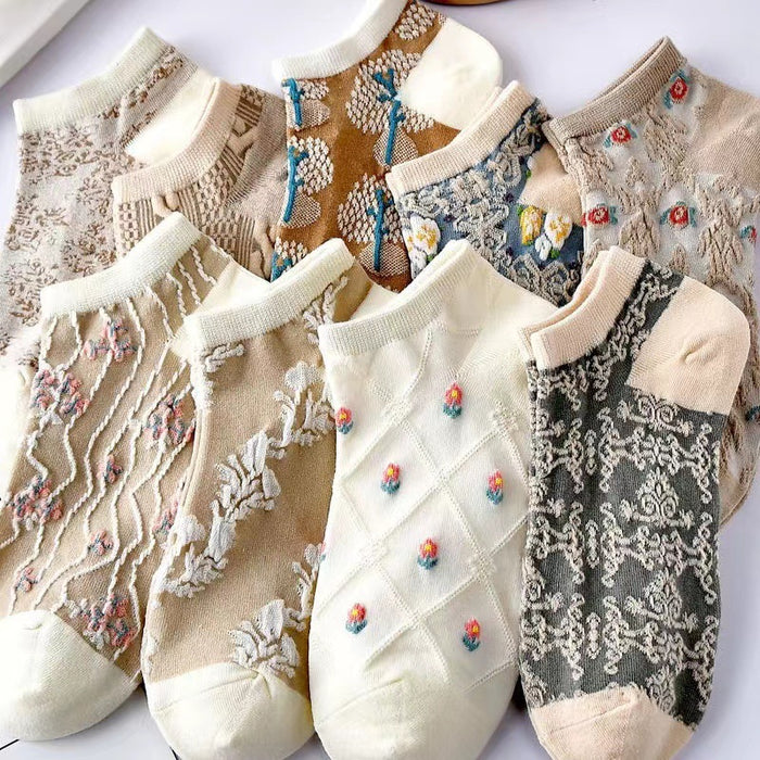 Wholesale Breathable and versatile short tube retro three-dimensional boat socks