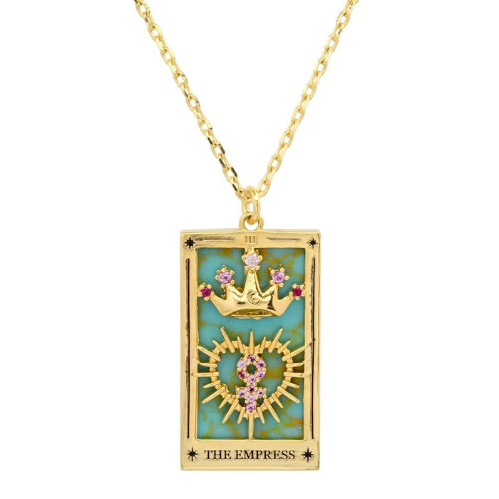 Wholesale Copper Tarot Sun Moon Star Enamel Pendant Necklace Trendy Jewelry Accessory