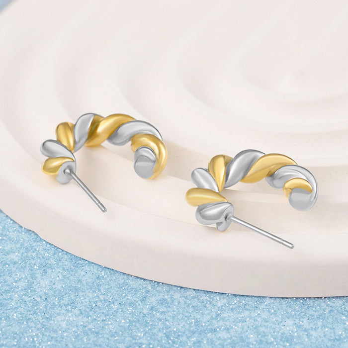 Wholesale Electroplating personalized lines intertwined geometric design stainless steel earrings fashionable earrings