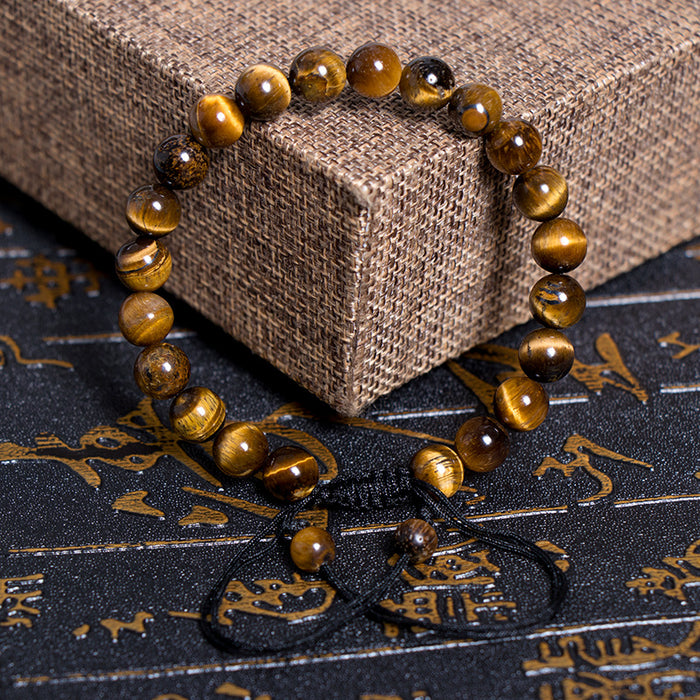 Wholesale Tiger Eye Stone colorful frosted stone couple bracelet beaded yoga woven bracelet natural stone bracelet