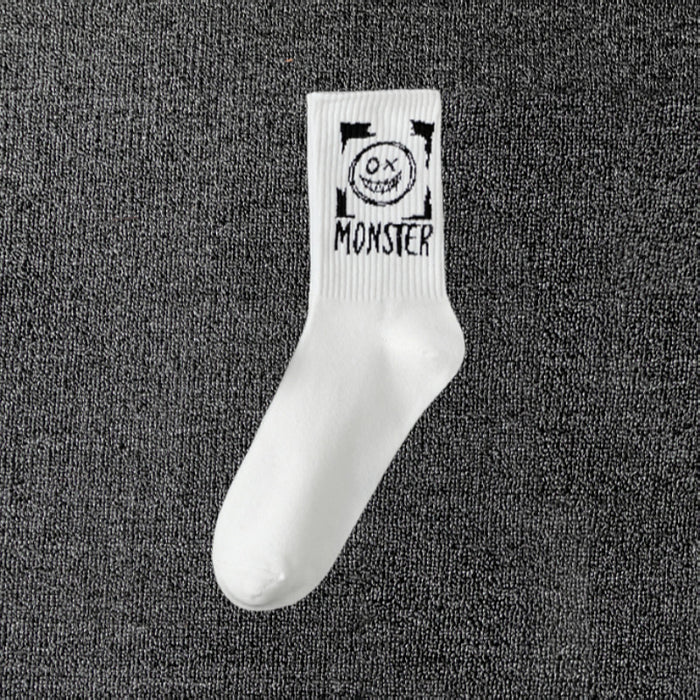 Wholesale men' s deont mid-calf socks black and white cotton socks women' s summer sports basketball socks