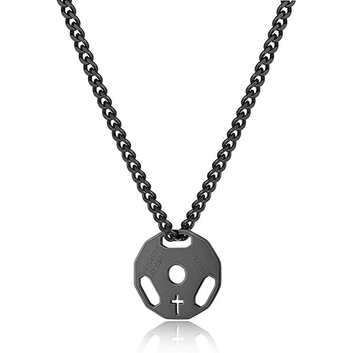 Wholesale Fitness Dumbbell Necklace Sports Necklace Stainless Steel Necklace
