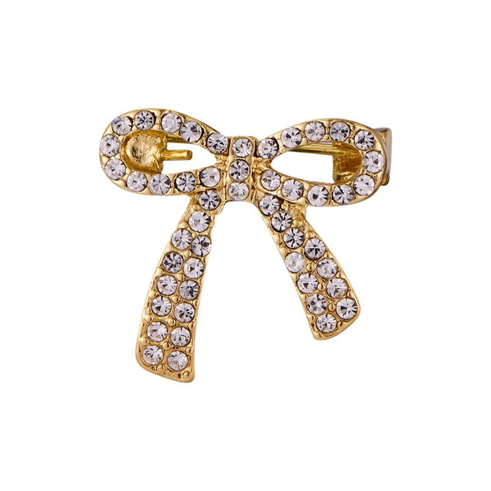Wholesale Super Sparkling Butterfly Knot Pin Mini Anti glare Broch Decorative Cardigan Buckle Clothing Fixing