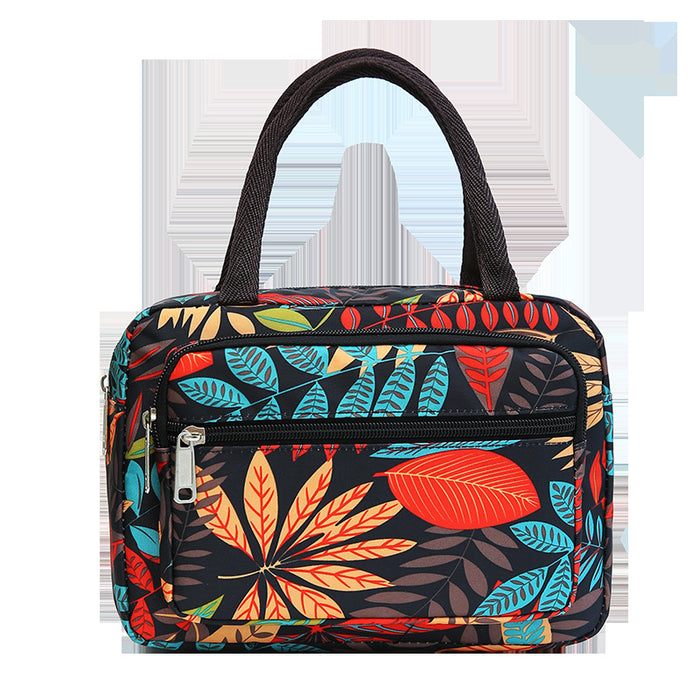 Wholesale Large capacity handbag, women's bag, multi-layer change, floral cloth bag, mother's bag, bento bag