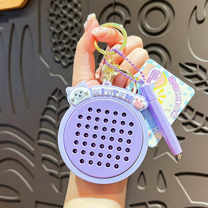 Wholesale Magnetic steel ball drawing board keychain cute cartoon practical keychain children's backpack pendant