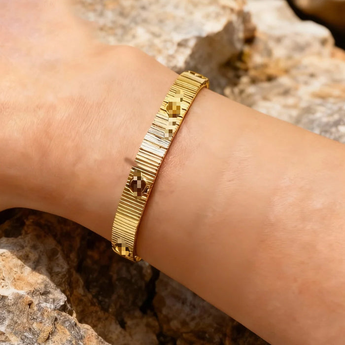 Wholesale Waterproof  titanium steel crinkle round nail bracelet