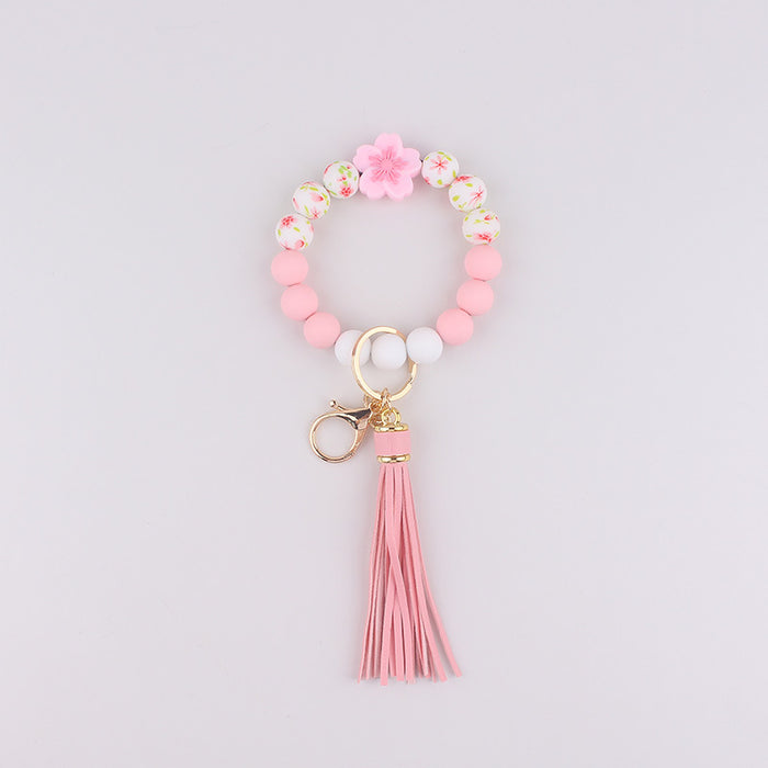 Wholesale Silicone Bracelet  Jewelry Silicone Keychain Flower Bracelet