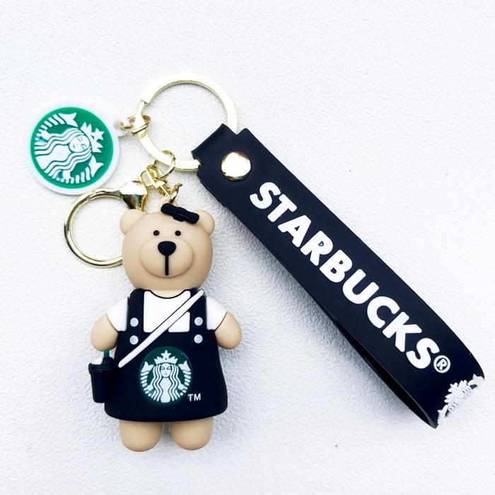 Wholesale Soft rubber cute bear cartoon keychains