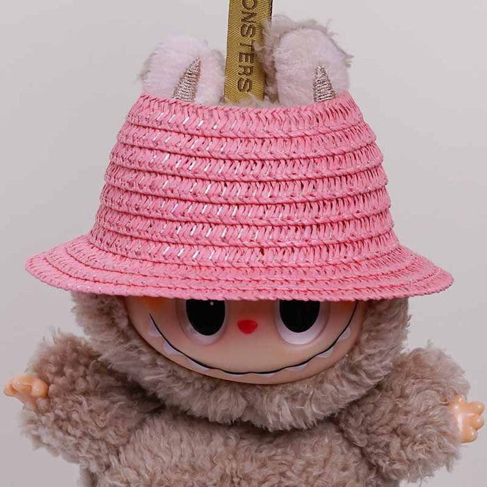 Wholesale  mini hollow top woven straw hat dome wave pull cloth leaking ear hat dress-up baby clothes accessories