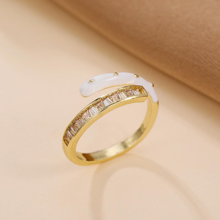 Wholesale Micro-paved zircon adjustable ring for women