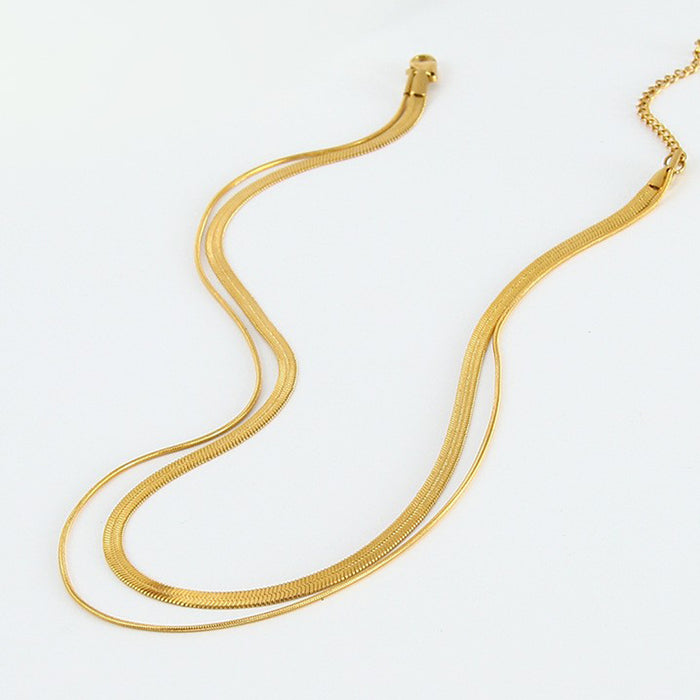 Wholesale Stackable Stainless Steel Gold-plated Necklace JDC-NE-LiR005