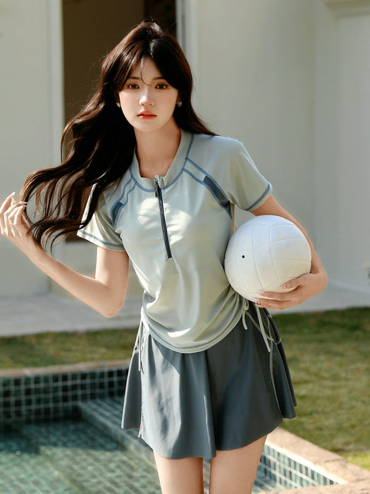 Wholesale Swimsuit one-piece skirt style swimming pool sports conservative swimsuit soaking hot spring swimsuit