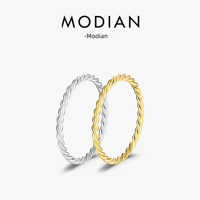 Wholesale Pure silver ring, minimalist handmade twisted fine ring, personalized and versatile ring