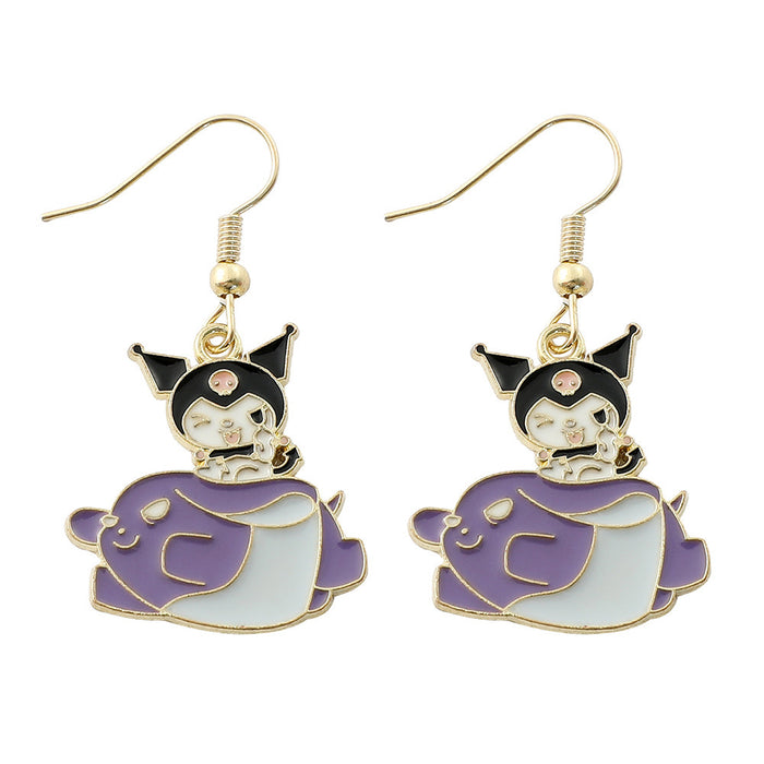 Wholesale Sanrio Cartoon Earrings Cute KT Earrings Student Girl Alloy Oil Drop Earrings Jewelry JDC-ES-BS001