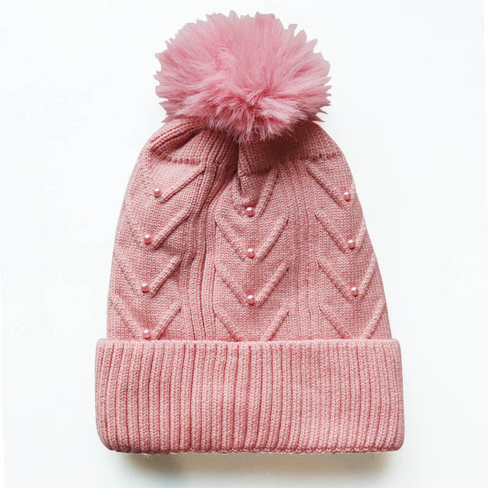 Wholesale Acrylic Knitted Beanie with Ball Beads JDC-FH-LvH021