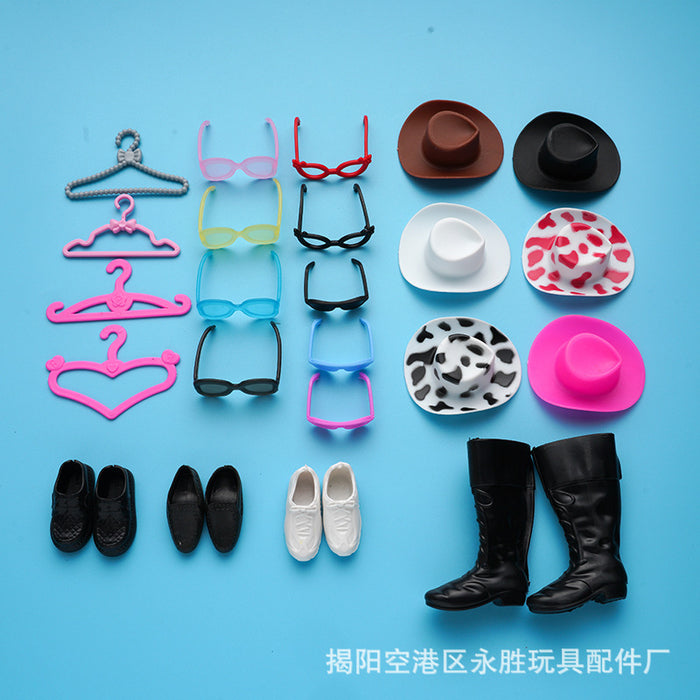 Wholesale doll toy fashion accessories cowboy hat hanger glasses