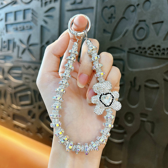 Wholesale Rhinestone Heart-Bear Phone Lanyard &  Keychain