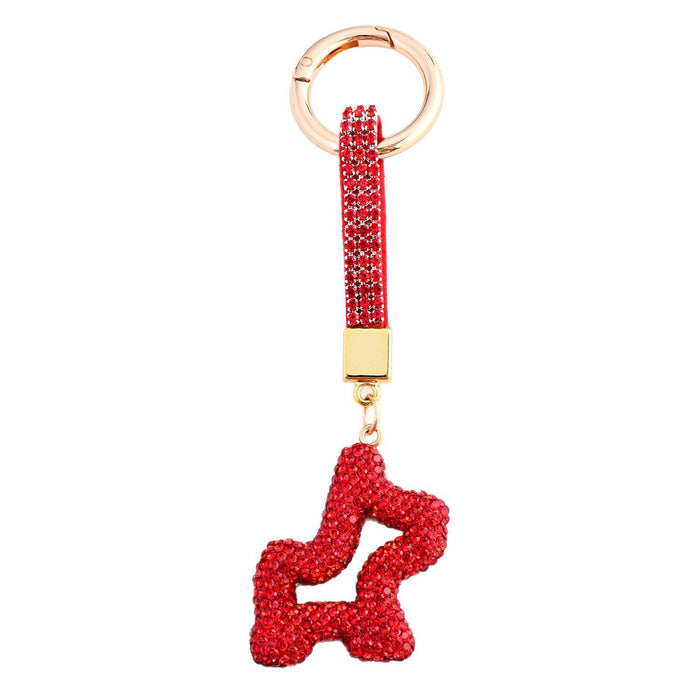 Wholesale Diamond Rope Round Buckle Clay Puppy Keychain