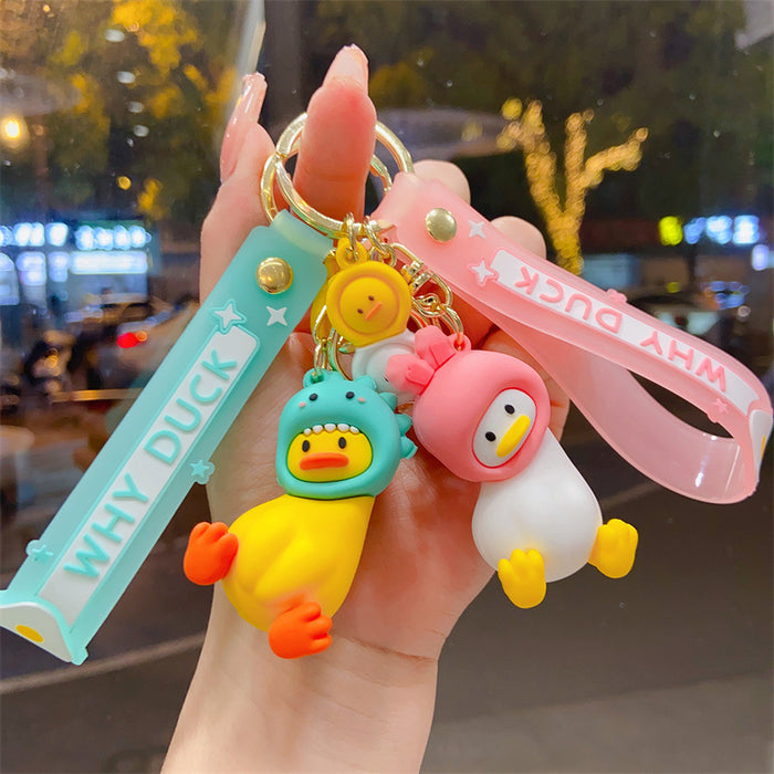 Wholesale Creative Cartoon Crooked-Neck Duck Fun Keychain