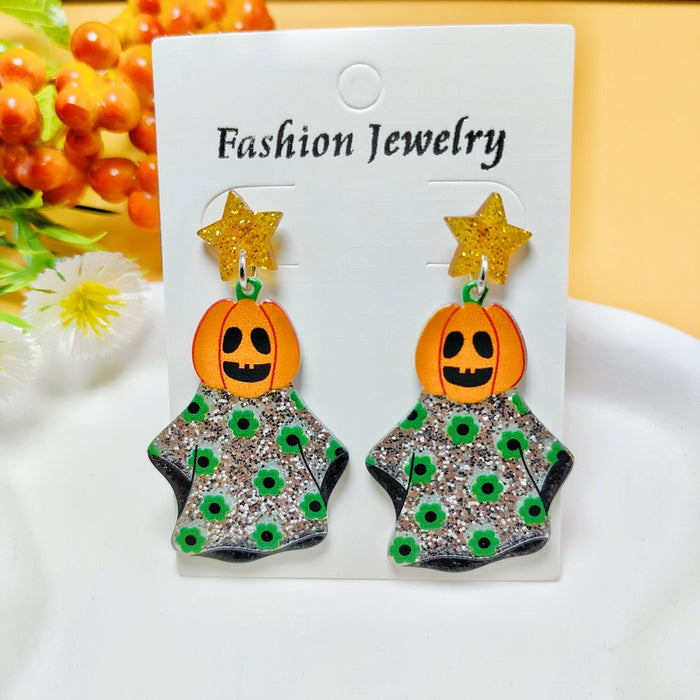 Wholesale Halloween Ghost Style Acrylic Earrings JDC-ES-QiYu002