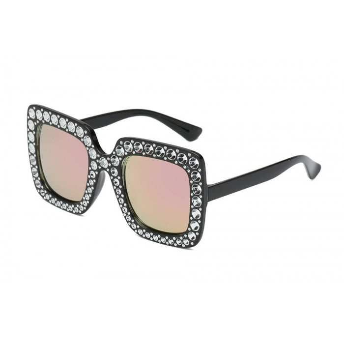 Wholesale Sunglasses Diamond Plated Large Frame Glasses Square Sunglasses Street Photography Trendy Glasses Personality