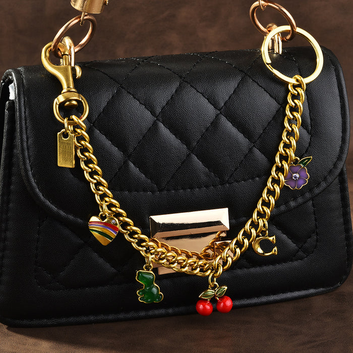 Wholesale Cherry Keychain Bag Pendant Glitter Cherry Bag Decoration Multi-Color Fashion Car Keychain Pendant