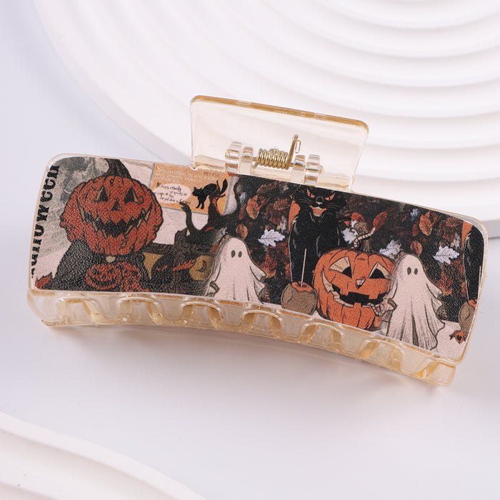 Wholesale Halloween PU Ghost Crow Pumpkin Hairpin JDC-HC-Fengp003