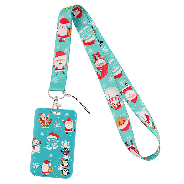 Wholesale 3 pcs  Double-sided printed polyester long rope webbing hard case protective case keychain