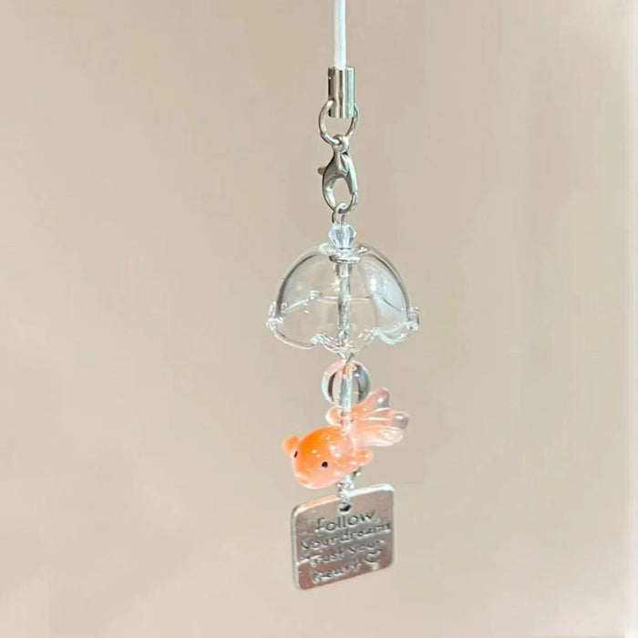Wholesale Goldfish Dream Hand-made Beaded Pendant Small Fish Mobile Phone Chain