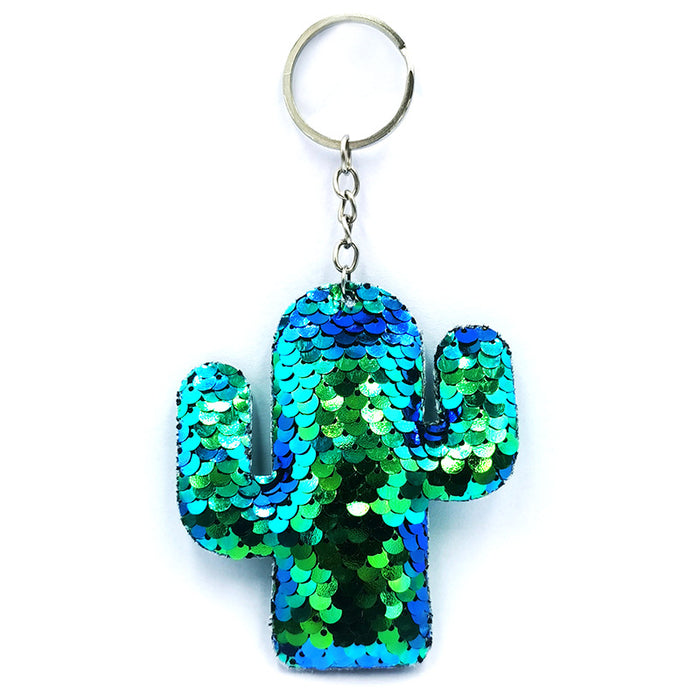 Wholesale Reflective Shiny Animal Plant Keychain PET Sequins Fashion Bag Car Pendant DIY Clothing Accessories JDC-KC-QS001