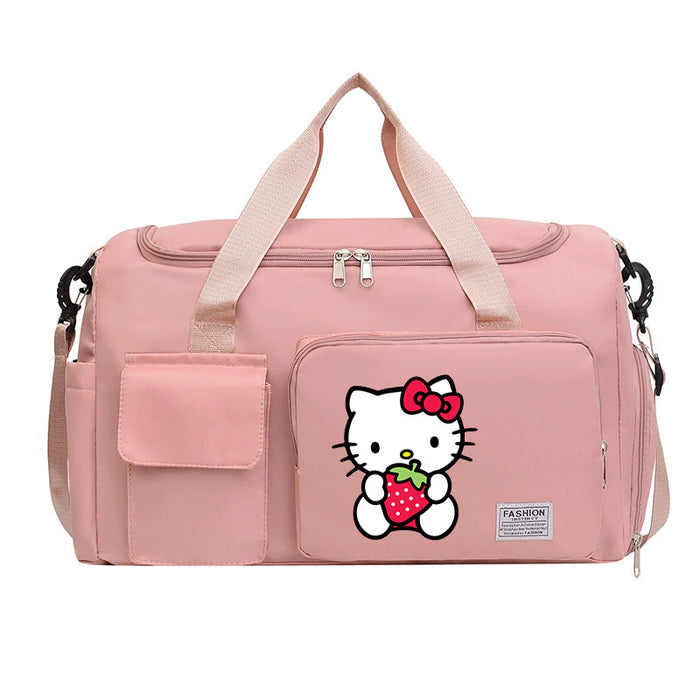 Wholesale  Cartoon Printed Fitness Bag with Shoe Storage Large Capacity Duffel Bag