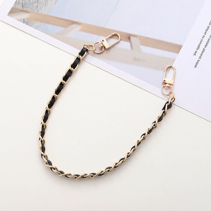 Wholesale Pearl Handheld Chain DIY Mobile Phone Case Accessories Metal Chain Keychains JDC-KC-GL003