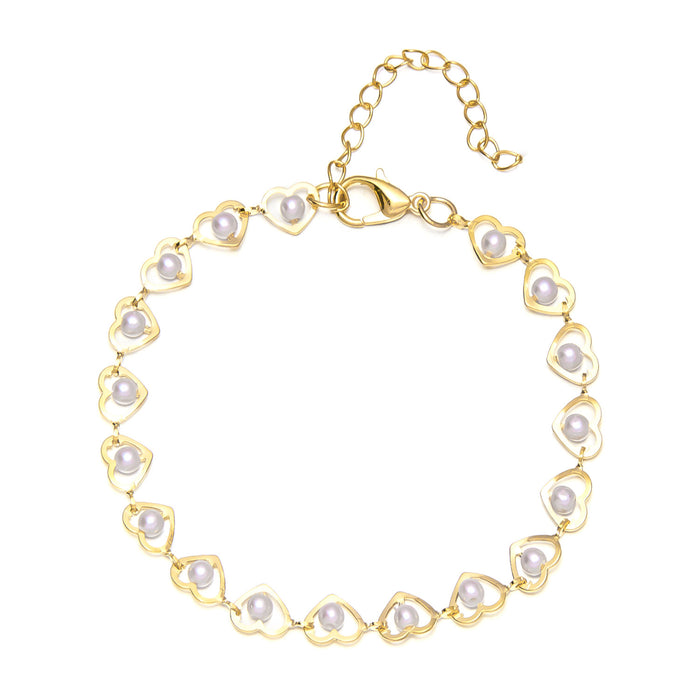 Wholesale Colored diamond heart-shaped chain bracelet