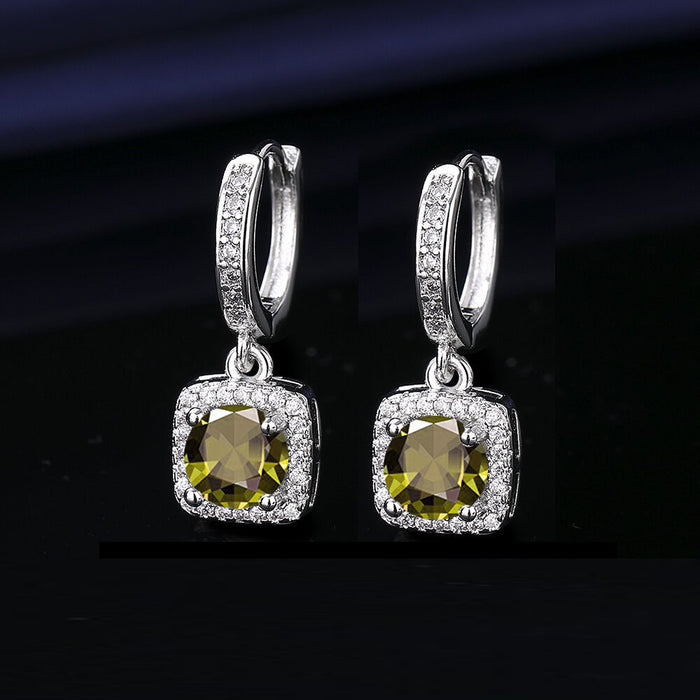 Wholesale  Princess Square Simulated Moissanite Stud Earrings Fashion Accessory Gift for Resale